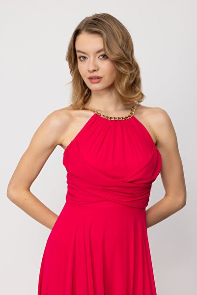 Ekol Φόρεμα Mi με λουράκι αλυσίδας και σχισμή μπροστά