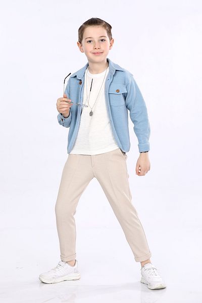 MORNIO Jachetă pentru băiat, tricou și pantaloni, set 3 piese Vf24kmr51103