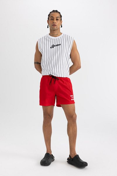 DeFacto Fit bedruckte kurze Sportler-Badeshorts B5995ax24hs