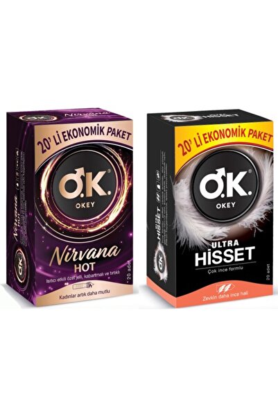Okey Prezervatif Nirvana Hot 20 li + Ultra Hisset 20 li