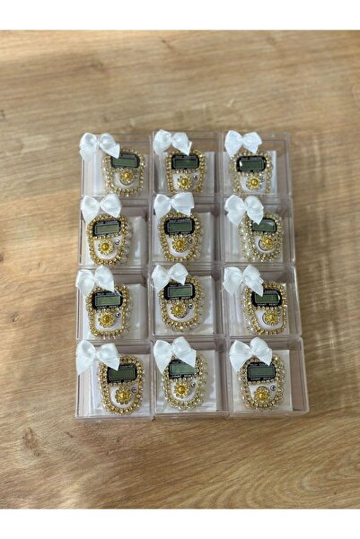 HANE TEKSTİL 12'li Taşlı Zikirmatik Tesbih-yüzük Tesbih Hediyelik-Çeyizlik