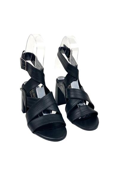 bescobel Women's Kopal Black High Heel Sandals 8 Cm 105