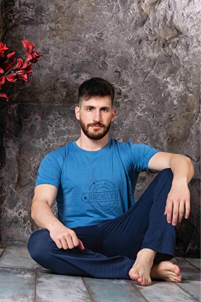 CALİA Ανδρικό κοντομάνικο μονό ζέρσεϊ καλοκαιρινό σετ πιτζάμες