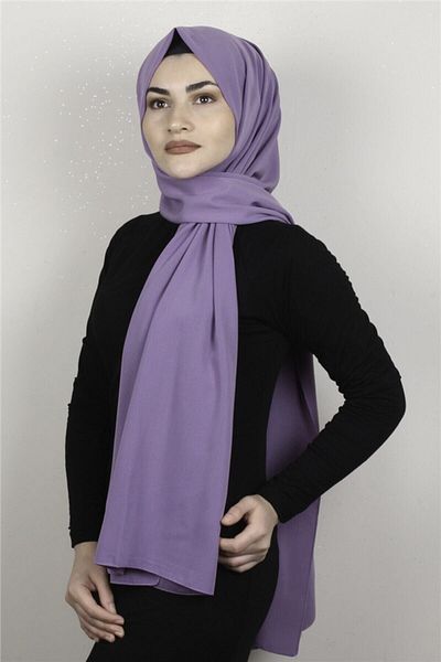 Levidor Women's Plain Medina Silk Dark Lilac Shawl