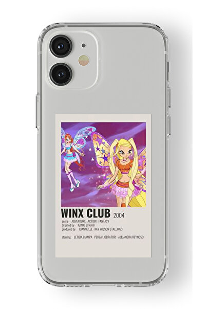 Space Star iPhone 12 Uyumlu Winx Club Minimalist Poster Tasarım Baskılı Şeffa...