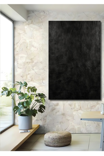 Teona Ahşap Ahşap Soyut Kabartmalı Siyah Yıpranmış Duvar  Kare Şeklinde Dekor...