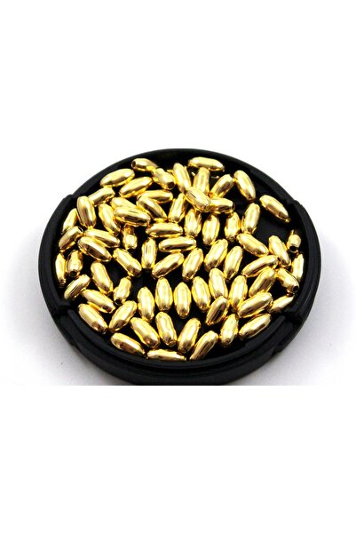 yfhobi 10 gram - 4x8 mm ARPA DESEN Sarı Kaplama Metal Boncuk, Demir Boncuk ( ...