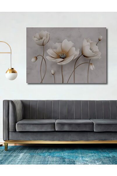 Teona Ahşap Ahşap Modern Dijital Kabartmalı Çiçekler Kare Şeklinde Dekorasyon...