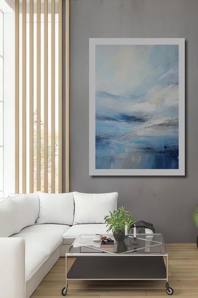 Teona Ahşap Ahşap Modern Sanat Soyut Kabartmalı Nazik Dalgalar Poster Tarzı D...
