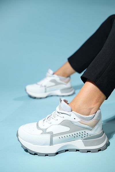 LuviShoes BEACH Alb Gri Pantofi sport damă 