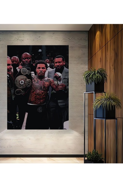 Teona Ahşap Ahşap Modern Dekoratif Gervonta Davis Kare Şeklinde Duvar Dekoras...