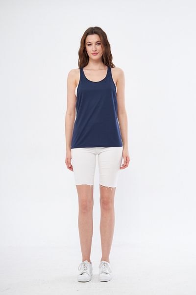 YÜKSEL IŞIK Sports Tank Top Dragon Printed Navy Blue Color