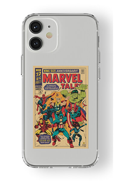 Space Star iPhone 12 Uyumlu Marvel Tales Tasarım Baskılı Şeffaf Kılıf