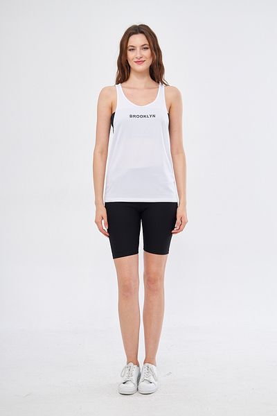 YÜKSEL IŞIK Sports Tank Printed White Color