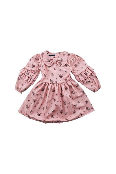 tigiy baby 168-73-22 Uzun Kollu Kadife Elbise 2-5 Yaş