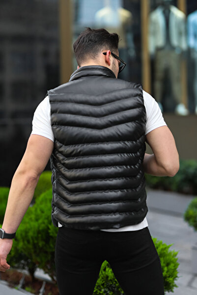 MR BOND Men's Leather Vest Inflatable Vest
