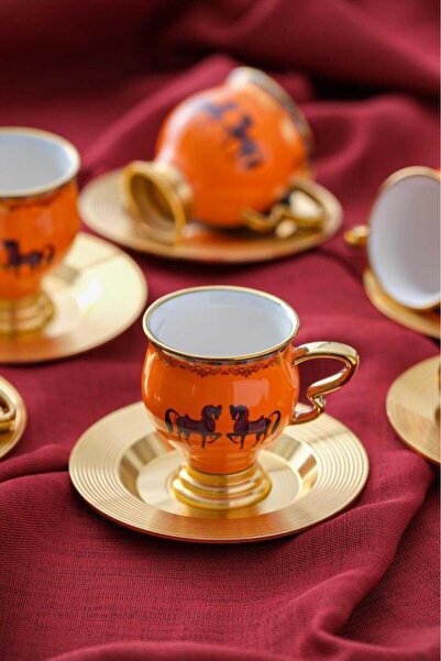 ACAR JASMINE TURUNCU TEK KİŞİLİK TÜRK KAHVESİ FİNCANI