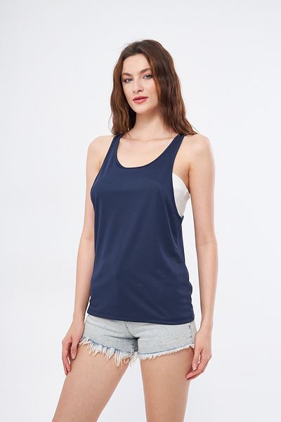 YÜKSEL IŞIK Sports Tank Plain Navy Blue Color