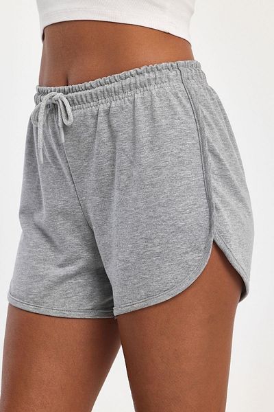 COMEOR Women's Slit Seasonal Premium Fabric Regular Fit Drawstring Gray Short Mini Shorts