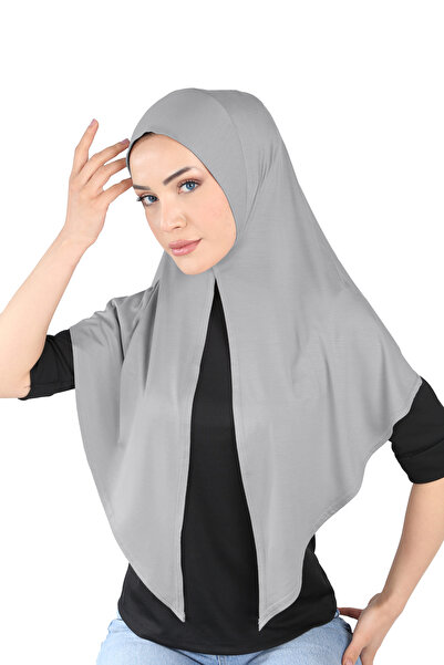 Ecardin Ύφασμα βισκόζης Πρακτικό έτοιμο σάλι τουρμπάνι - St101 Σκούρο Γκρι