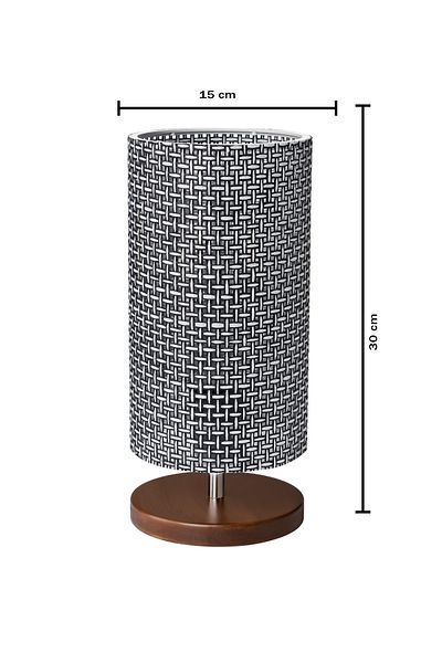EFLIGHTDESIGN Wooden Lampshade Black Modern Stylish Bedroom Living Room Table Lamp