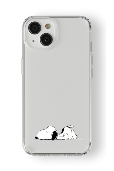 Space Star iPhone 13 Mini Uyumlu Snoopy Cartoon Tasarım Baskılı Şeffaf Kılıf
