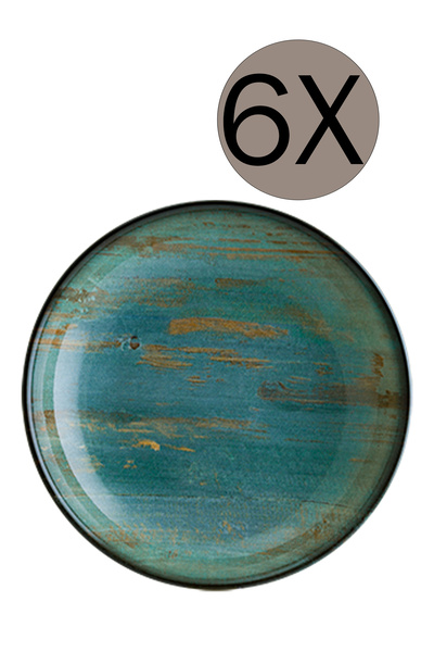 Bonna Porselen Madera Serisi 6’lı Çukur Yemek Tabağı 20 Cm