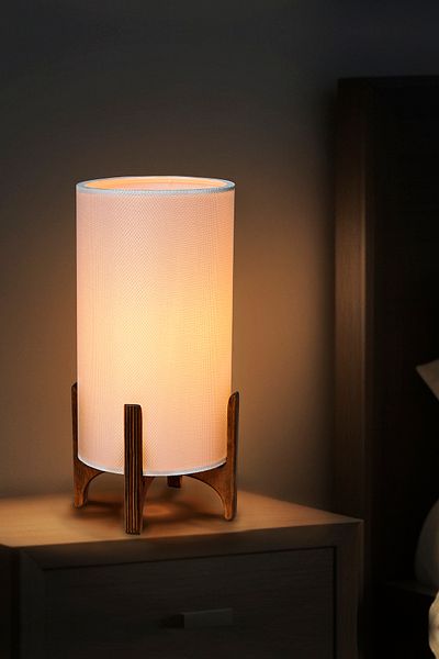EFLIGHTDESIGN Wooden Lampshade White Modern Stylish Bedroom Living Room Table Lamp