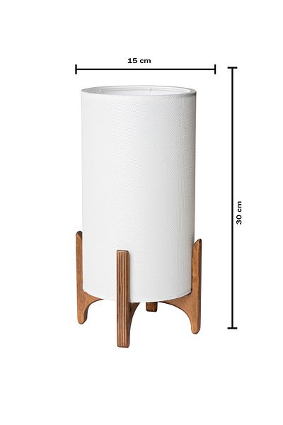 EFLIGHTDESIGN Wooden Lampshade White Modern Stylish Bedroom Living Room Table Lamp