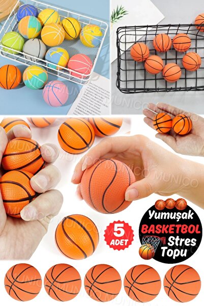Munico 5 Adet Stres Azaltıcı & Köpek Oyuncağı Yumuşak Basketbol Fizyo El Sıkm...