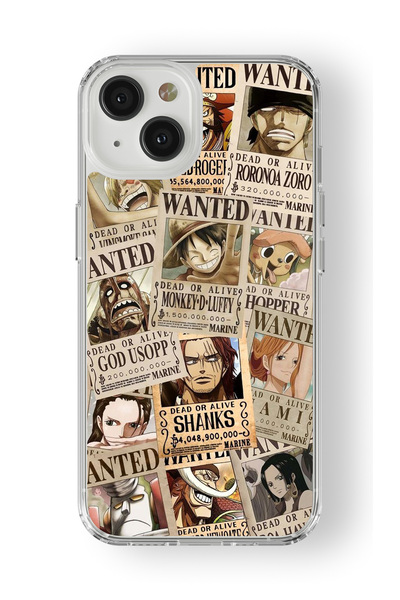 Space Star iPhone 15 Plus Uyumlu Wanted One Piece Tasarım Baskılı Şeffaf Kılıf