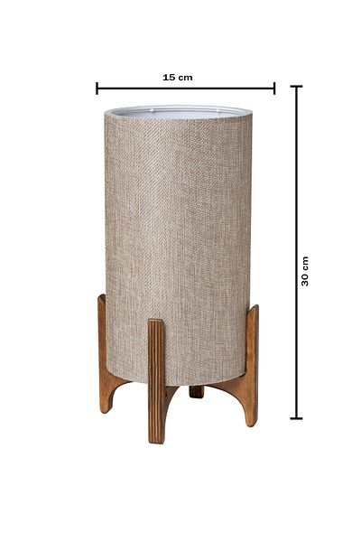 EFLIGHTDESIGN Wooden Lampshade Beige Modern Stylish Bedroom Living Room Table Lamp