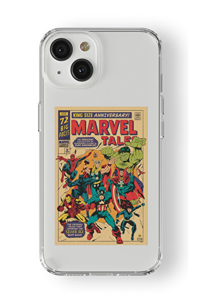 Space Star iPhone 13 Uyumlu Marvel Tales Tasarım Baskılı Şeffaf Kılıf