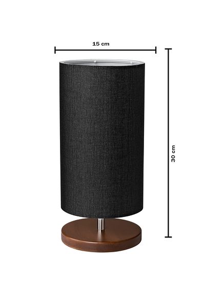 EFLIGHTDESIGN Wooden Lampshade Black Modern Stylish Bedroom Living Room Table Lamp