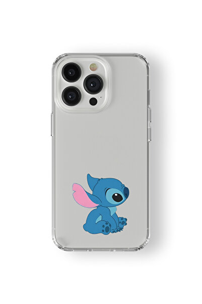 Space Star iPhone 14 Pro Max Uyumlu Stitch 2 Tasarım Baskılı Şeffaf Kılıf