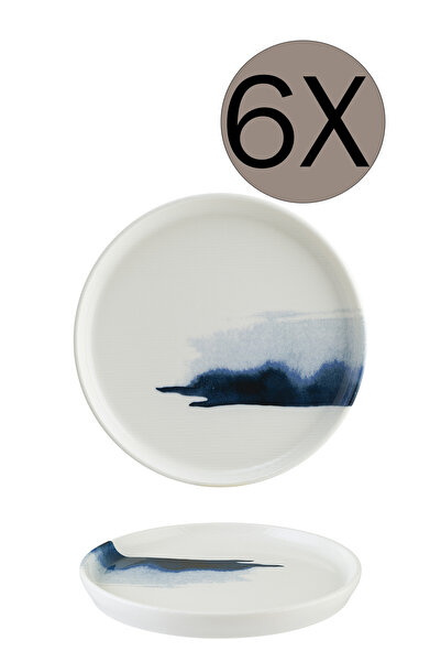 Bonna Porselen Blue Wave Hygge 22cm Düz Tabak 6'lı Takım Blwhyg22dz