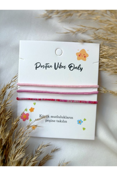 Atölye Merdiven Pembe 3 lü soft bileklik seti