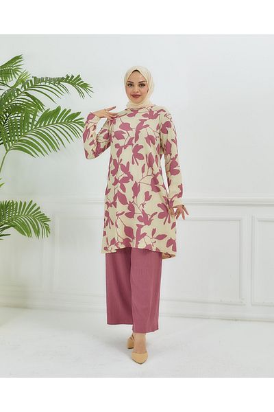 ALMİNA BURGER FABRIC TUNIC-PANTS SET
