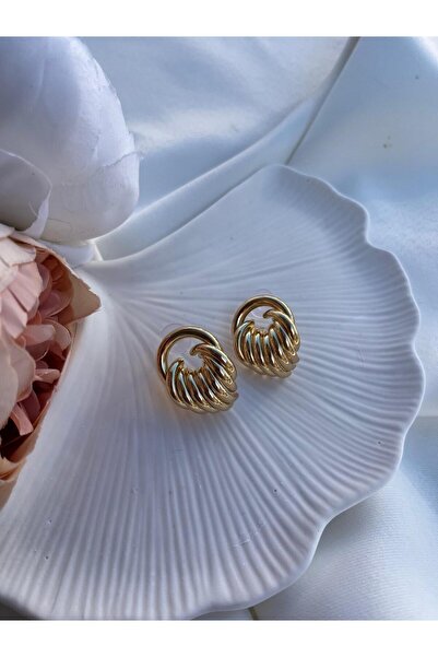 İREM YILDIZ Gold Renk Vintage Düğüm Küpe