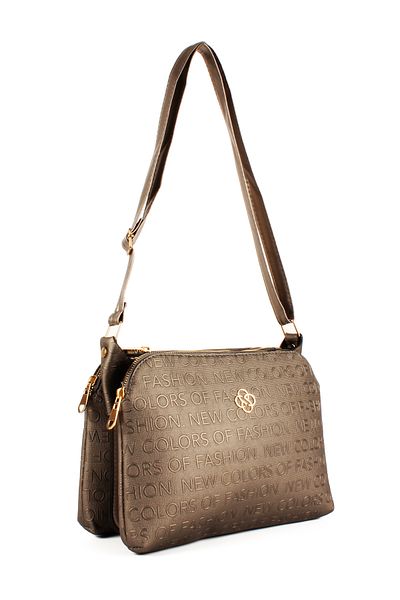 Luwwe Bag's Γυναικεία τσάντα ώμου με φερμουάρ τριών τμημάτων με λεπτομέρεια κειμένου τριφύλλι (1724)