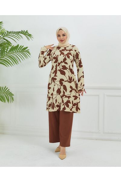 ALMİNA BURGER FABRIC TUNIC-PANTS SET