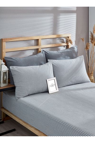 Sares Home Zebra Striped Pattern Double Oversize Elastic Sheet Set