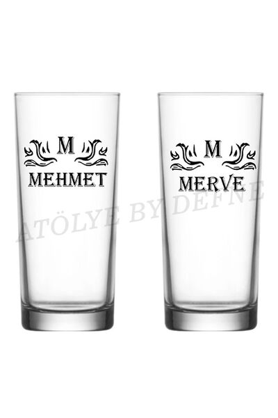 blackbonds 2 Li Isimli Kişiye Özel Baskılı Rakı Bardağı