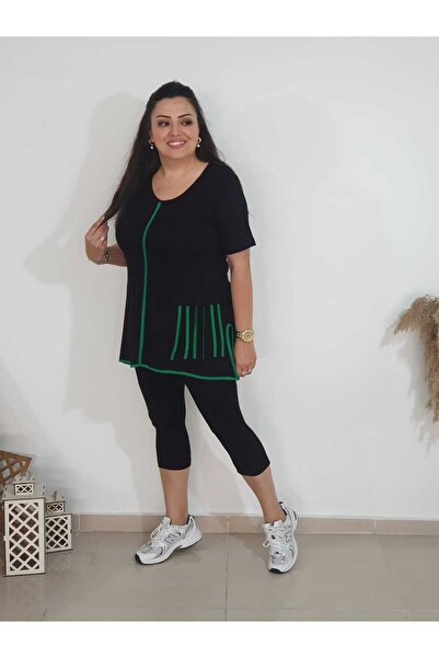 Melis Designer Cacao Color Large Size Leggings Set