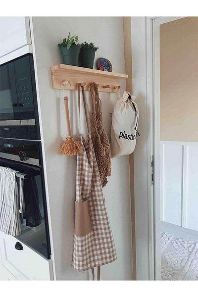 Lina Ahşap Diyarı Montessori Wooden Wall Hanger - Shelf Design
