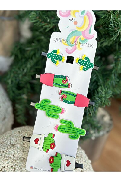 QUEEN AKSESUAR Drăguț cu design special, flori de cactus în ghiveci, set de 8...