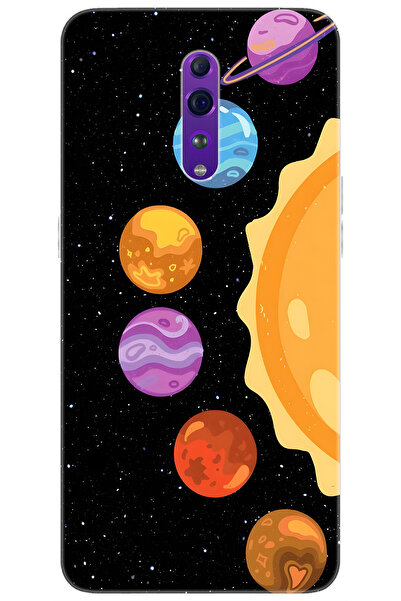 OPPO Reno Z (CPH1979) Uyumlu Kılıf Desen Baskılı Silikon Gezegenler Tasarım S...