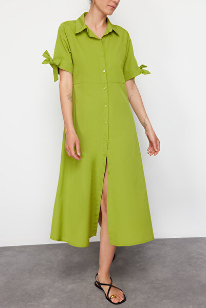 Edit by Trendyol Зелена рокля с тъкан TEDSS24EL00035