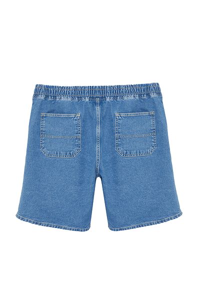Trendyol Collection Μπλε τζιν σορτς μεγάλου μεγέθους - φαρδιά εφαρμογή TMNSS24AP00005