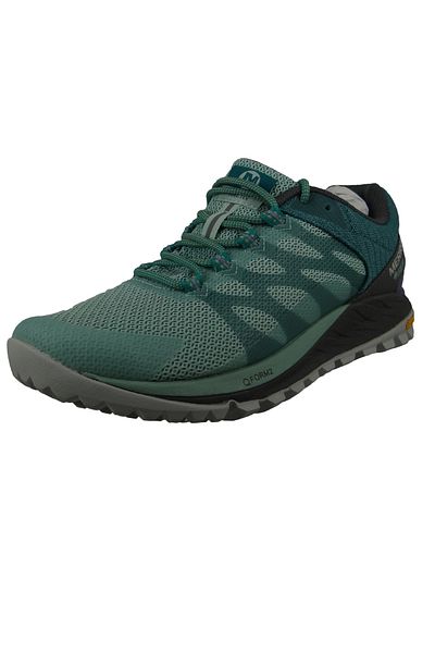 Merrell Damen Trekkingschuhe Wanderschuhe Antora 2 GTX J067200 Grün Harbor Textil/Synthetik mit Vibram TC5+